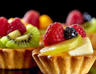 たくさんの彩り豊かなフルーツタルト