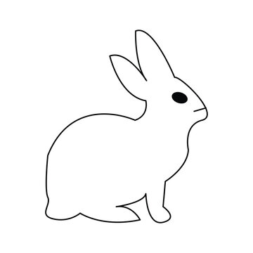 Rabbit icon vector symbol. Rabbit simple flat line icon for web. Bunny linear illustration. Black outline modern hare pictogram design. Vector illustration. Eps file 368.
