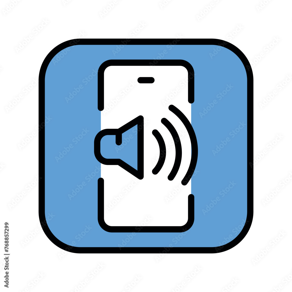 Poster audio discription color line icon. web accessibility. vector isolated element.