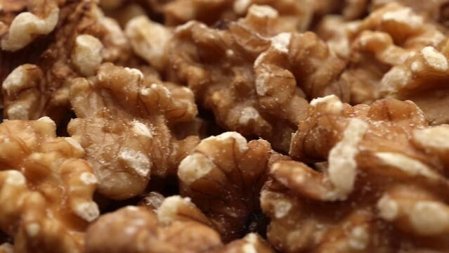 close up of shelled walnuts
