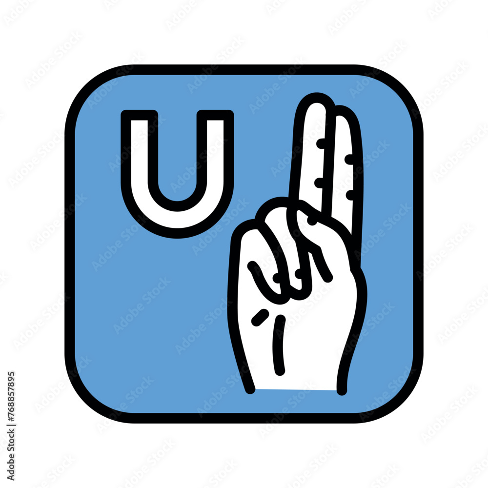 Poster sign language interpreting color line icon. web accessibility. vector isolated element.