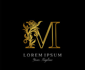 Luxury Golden M letter design. Classic Letter M Design Vector..