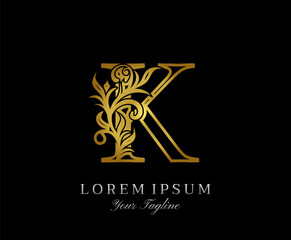 Luxury Golden K letter design. Classic Letter K Design Vector..