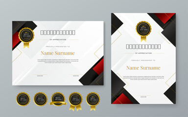 Colorful vector flat and gradient modern certificate template for corporate or awards. For appreciation, achievement, awards diploma, corporate, and education