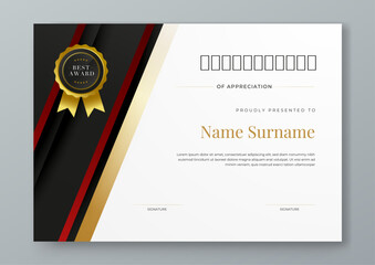 Colorful vector award certificate template fancy modern abstract for corporate. For appreciation, achievement, awards, education, competition, diploma template