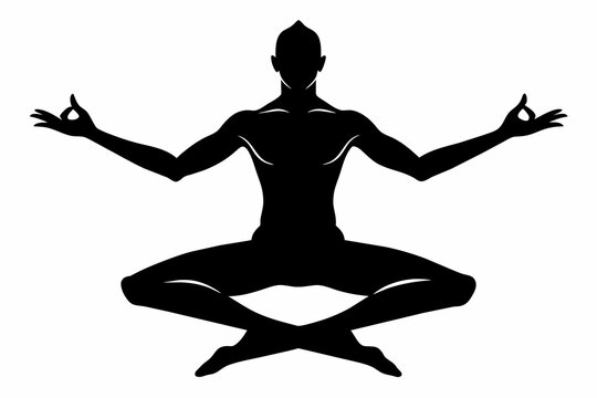 recommend clip art:  man yoga pose silhouette black vector illustration