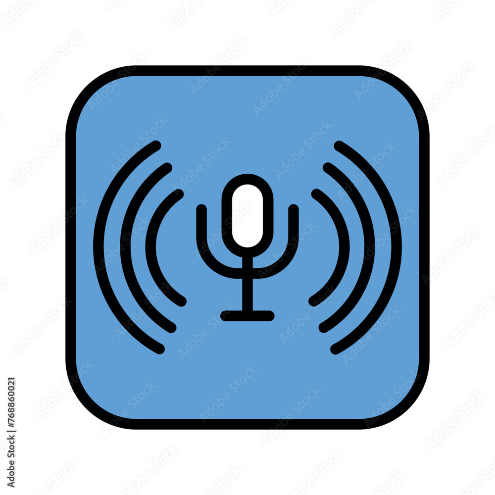 Poster voice assistant color line icon. web accessibility. vector isolated element.
