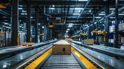The Power of Automation: Witness the power of automation as the AGV robots work tirelessly to fulfill orders and meet demand - obrazy, fototapety, plakaty