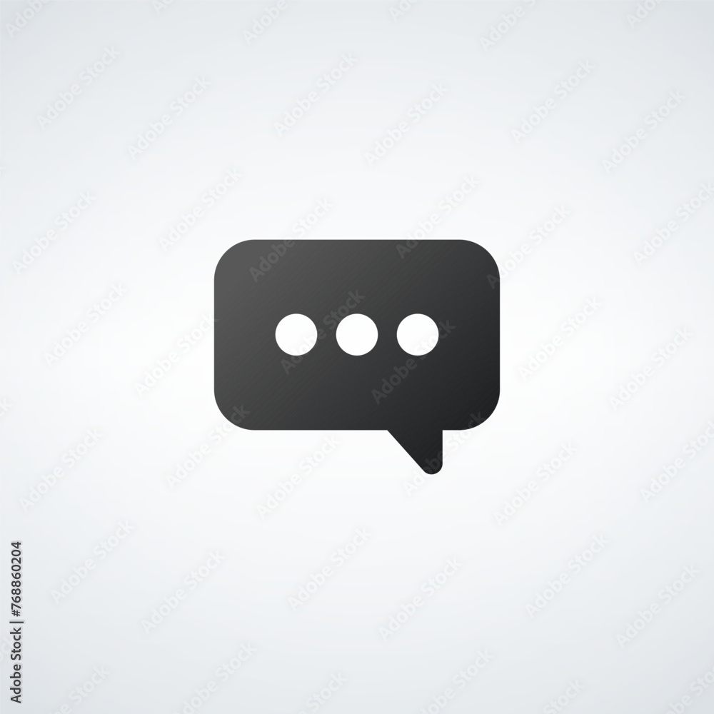 Poster typing in a chat speech bubble icon, comment sign symbol with three dots. communication speak messag