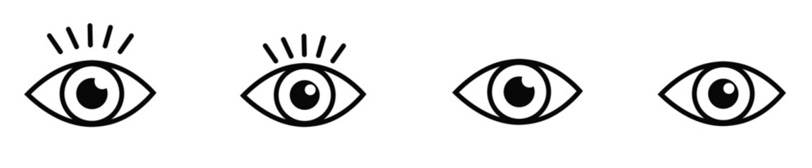 Print Set Cartoon Eye In Vector