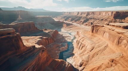 A stunning canyon background with an aerial perspective showing the depth and texture of the landscape