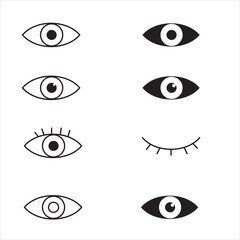 Print Set Cartoon Eye In Vector