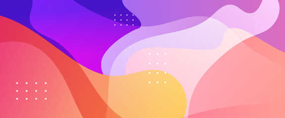 Colorful vector gradient abstract simple banner with wave and liquid shapes. Vector design layout for presentations, flyers, posters, background, annual report and invitations