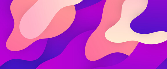 Colorful vector simple gradient banner background with waves and liquid shapes. Vector design layout for presentations, flyers, posters, background, annual report, invitations