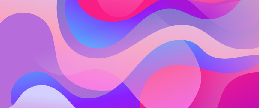 Colorful minimalist abstract gradient simple banner with wave shapes. Vector design layout for presentations, flyers, posters, background, annual report, invitations