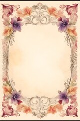Briefvorlage - Vintage Bl&uuml;tenrahmen
