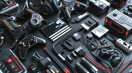 Fototapeta premium Detailed Shots of VR Gear: Design and Technology Showcase