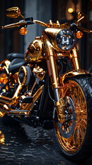 Customized the Harley Davidson road glider with gold and silver.