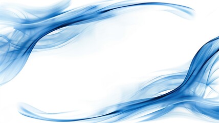 Ethereal blue swirls flowing gracefully on a white background