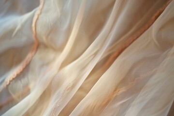 closeup of a french seam on a sheer curtain fabric - obrazy, fototapety, plakaty