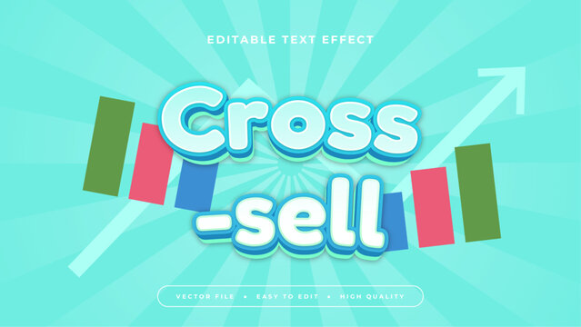 Green white and blue cross sell 3d editable text effect - font style