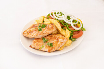 grilled chicken breast with salad