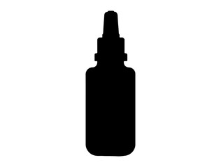 Dropper bottle silhouette vector art white background