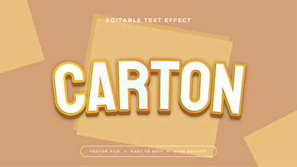 Obraz premium Brown and white carton 3d editable text effect - font style