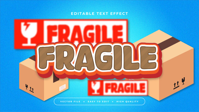 Brown red and blue fragile 3d editable text effect - font style