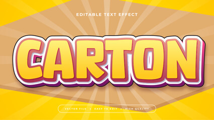 Brown white and yellow carton 3d editable text effect - font style