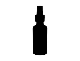 Dropper bottle silhouette vector art white background