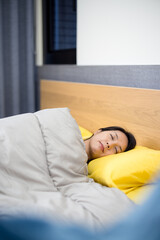 Woman sleep on the bed at home
