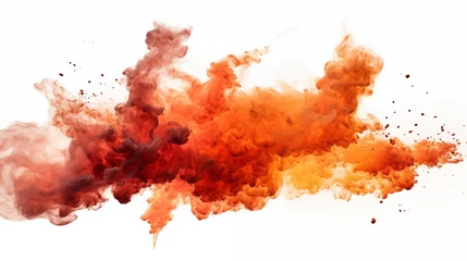 Fotobehang Dynamic Orange and Red Smoke Cloud Abstract © Miva