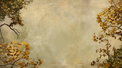 Artistic backdrop with autumn leaves and vintage texture