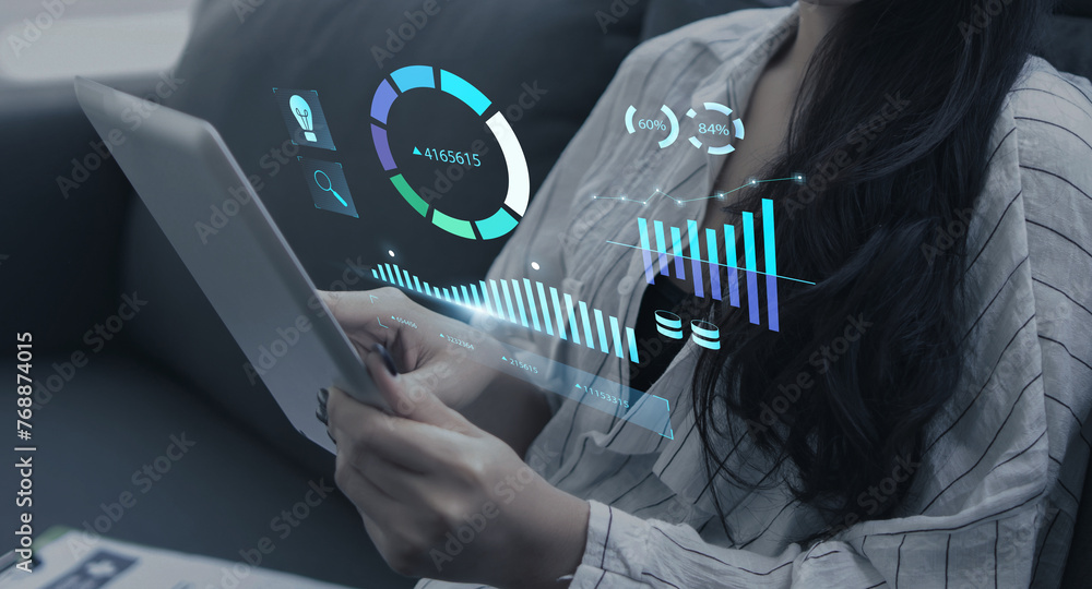 Poster business analytics tools charts and graphs with statistics to analyze business potential and forecas