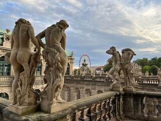 Interesting view of sculptures in the dresden zwinger, germany