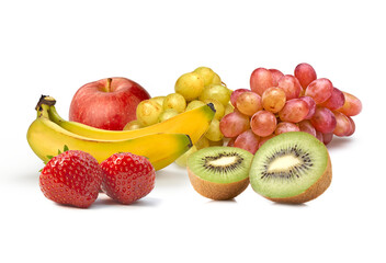 Composition of some fruits isolated on white