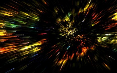 overlay rainbow colors fireworks in the sky black background
