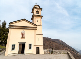 Christian church of Sant Antonio da Padova in Lionza, a hamlet of Centovalli, district of Locarno, in the canton of Ticino, Switzerland