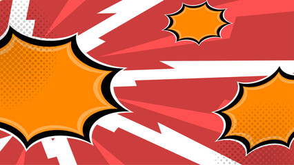 Red orange and white vector abstract background comic style in flat design. Vector illustration for superhero design, web, banners, posters, cards, wallpapers