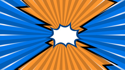 Orange white and blue vector abstract retro comic style background. Vector illustration for superhero design, web, banners, posters, cards, wallpapers