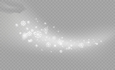 Snow and wind on a transparent background. White gradient decorative element.vector illustration. winter and snow with foggy. wind and fog.