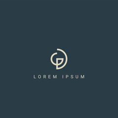 Abstract GD DG letter simple style logo design vector template