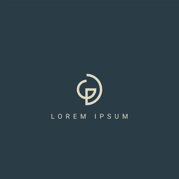Abstract GD DG letter simple style logo design vector template