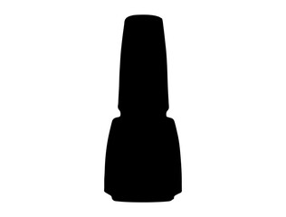 Nail polish bottle silhouette vector art white background