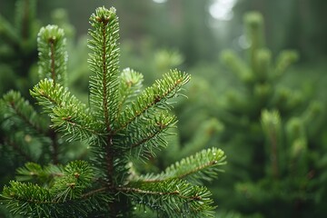 Invigorating Pine Forest Breeze Crisp Coniferous Foliage and Refreshing Scent of Nature