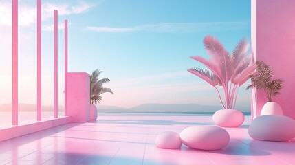 A serene expanse of pastel gradients on a modern, minimalistic backdrop, adorned with discreet geometric elements, captured in exquisite detail through the lens of an HD camera.