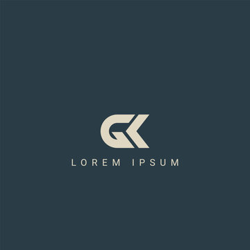 Abstract GK KG letter simple style logo design vector template