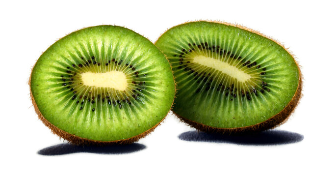  kiwi cut kiwi fruit, png on transparent background