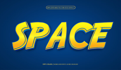 Space editable premium 3d vector text effect